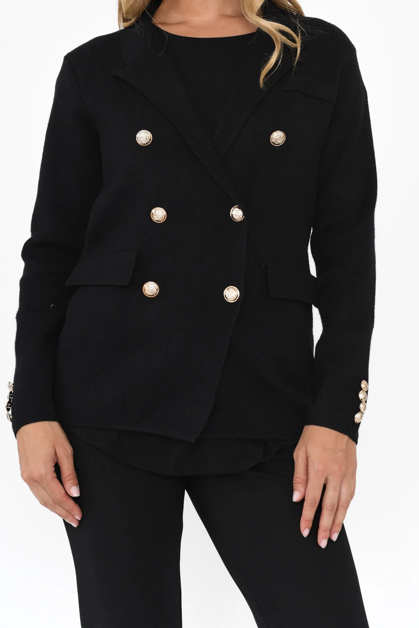 Lucy Black Double Breasted Jacket sold by Blue Bungalow product image thumbnail 5