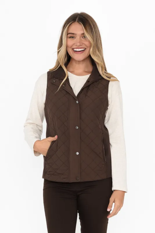 Brighton Chocolate Puffer Vest sold by Blue Bungalow