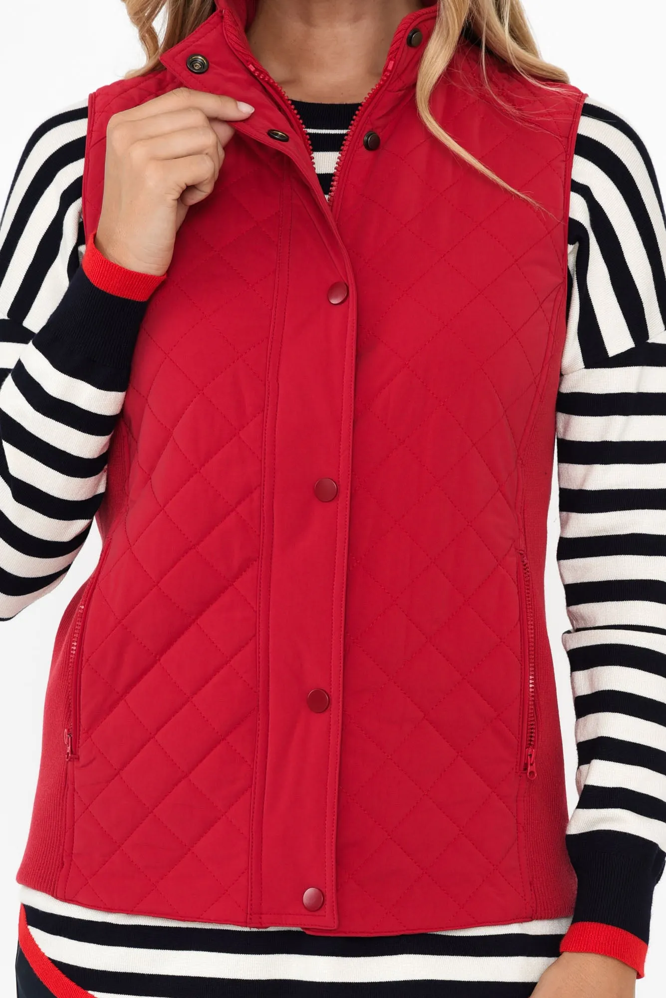 Brighton Red Puffer Vest sold by Blue Bungalow product image thumbnail 5
