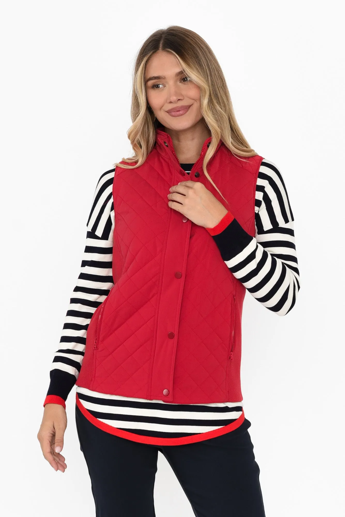 Brighton Red Puffer Vest sold by Blue Bungalow