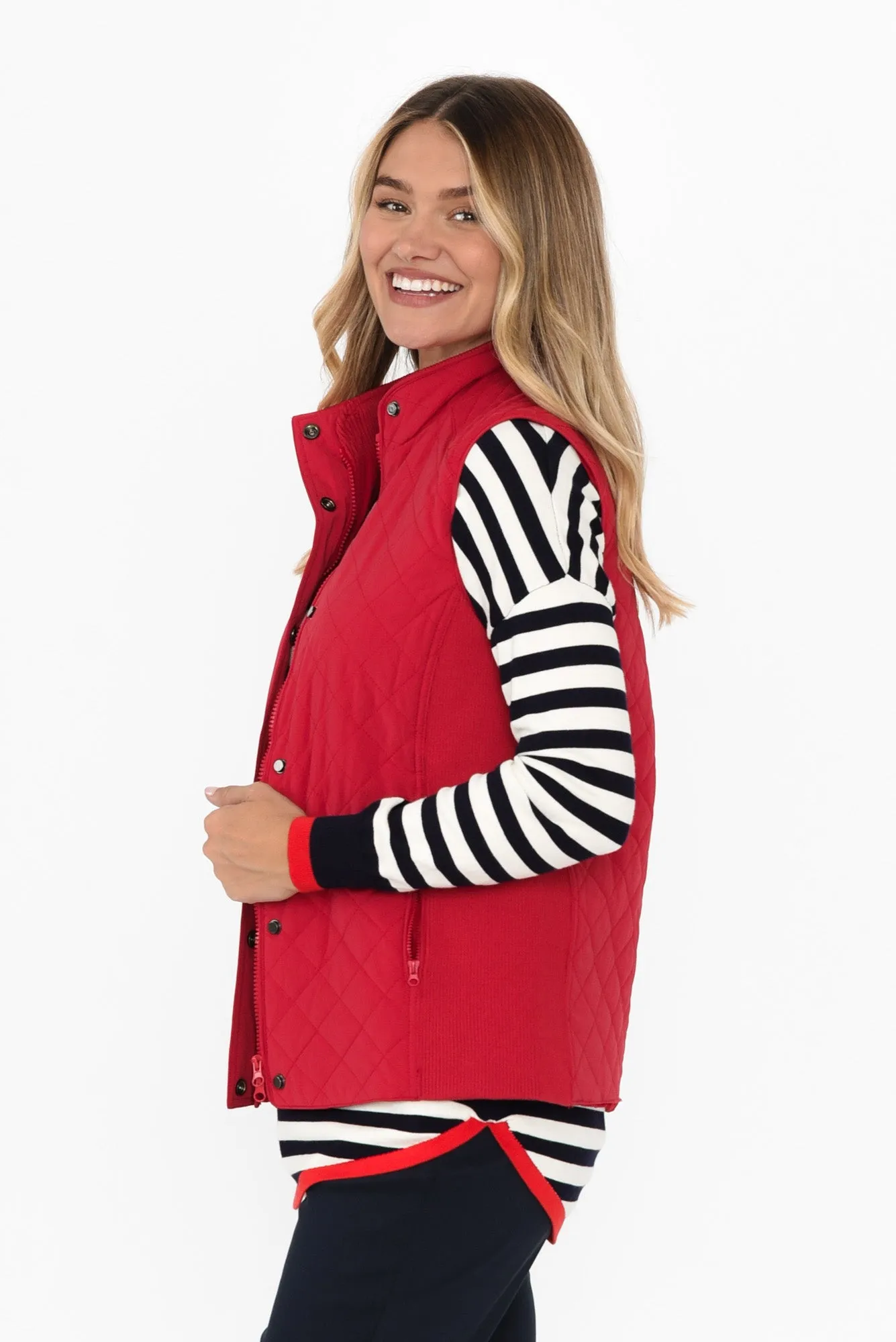 Brighton Red Puffer Vest sold by Blue Bungalow product image thumbnail 3