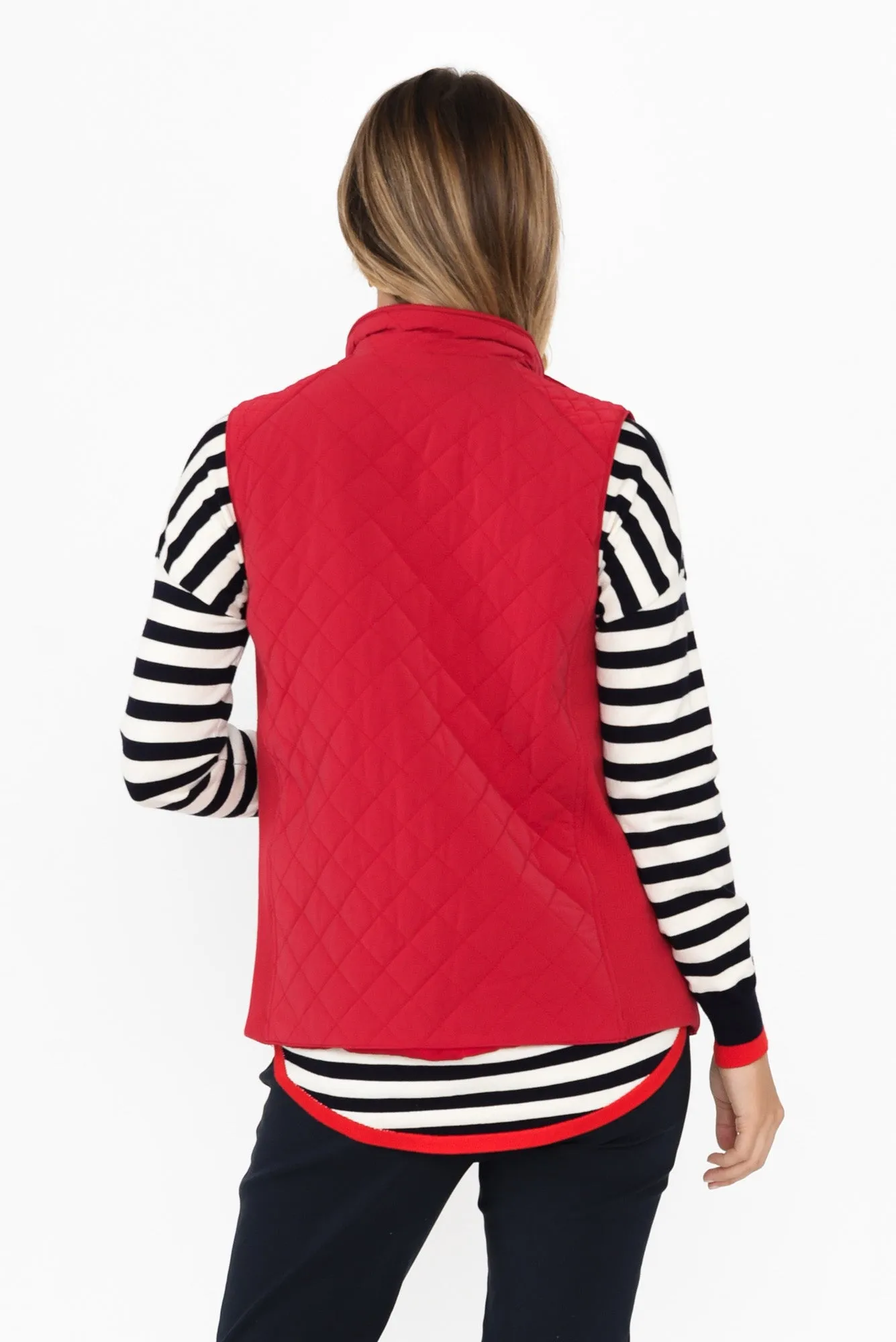 Brighton Red Puffer Vest sold by Blue Bungalow product image thumbnail 4