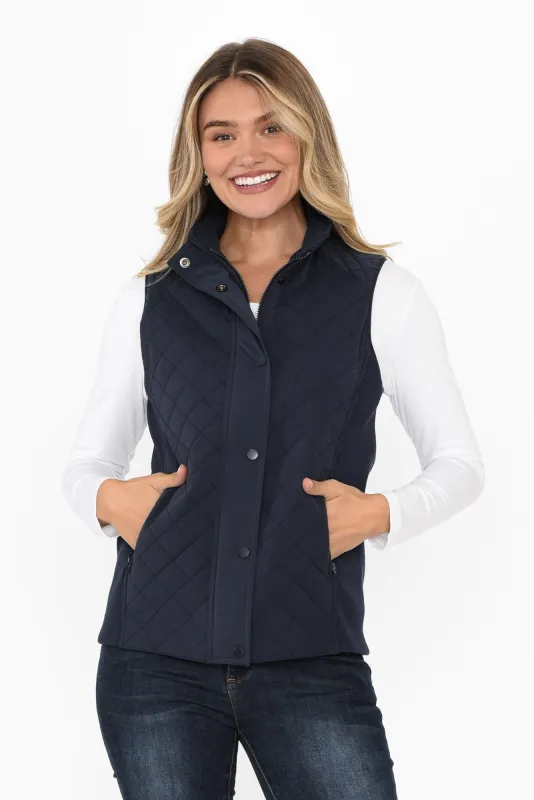 Brighton Navy Puffer Vest sold by Blue Bungalow