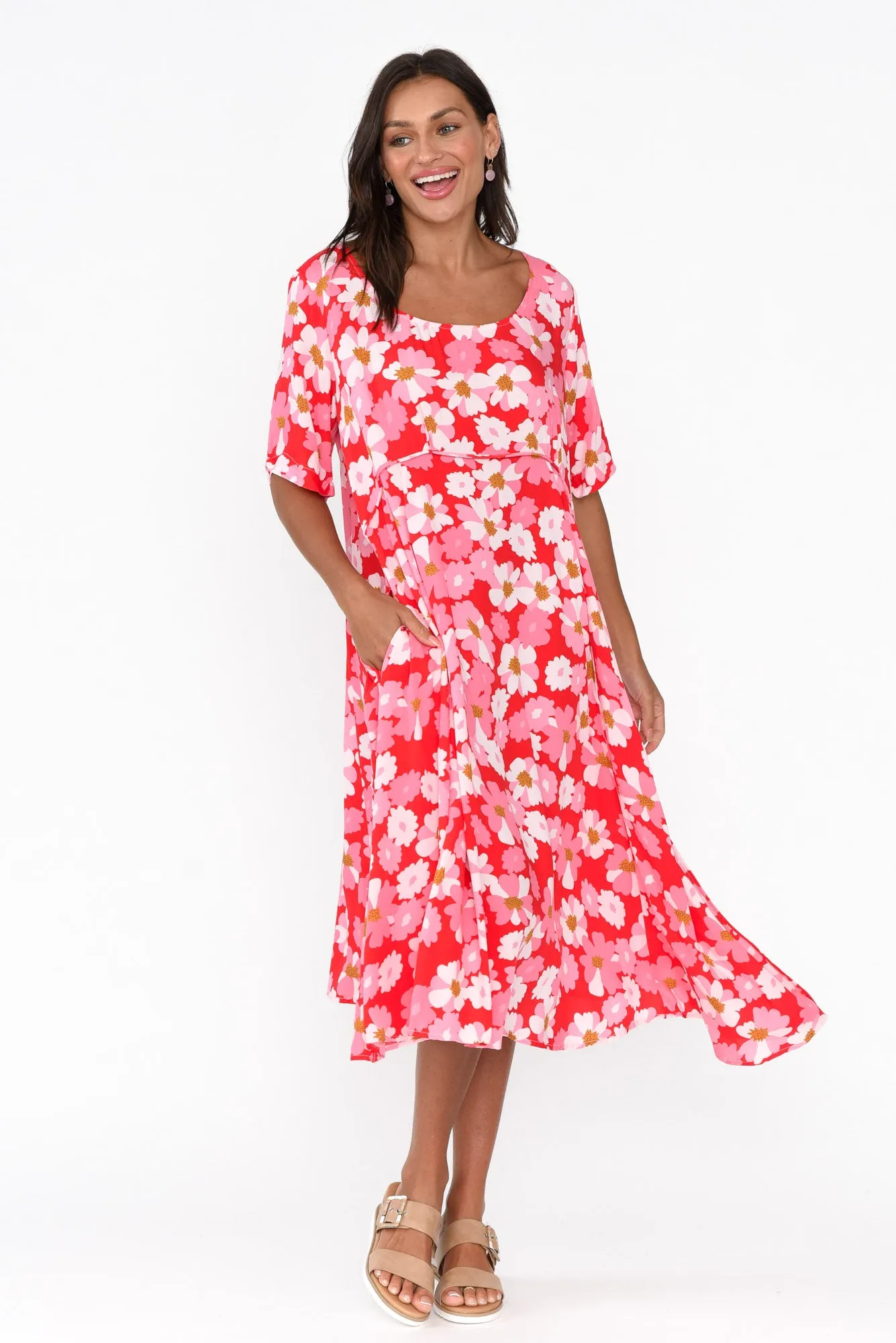 Zaelia Pink Blossom Crescent Dress sold by Blue Bungalow product image thumbnail 3