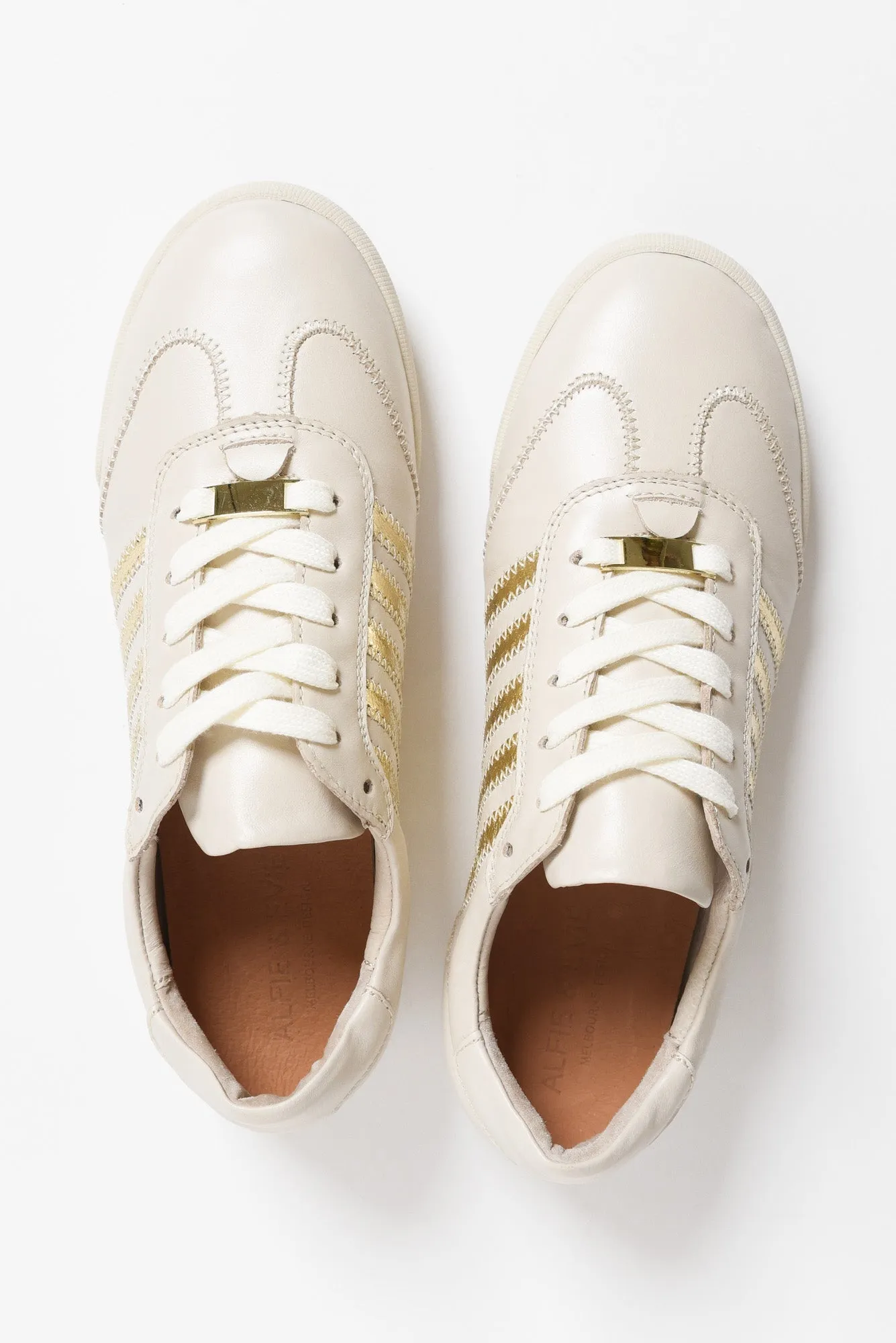 Jaffa Cream Stripe Leather Sneaker sold by Blue Bungalow product image thumbnail 4