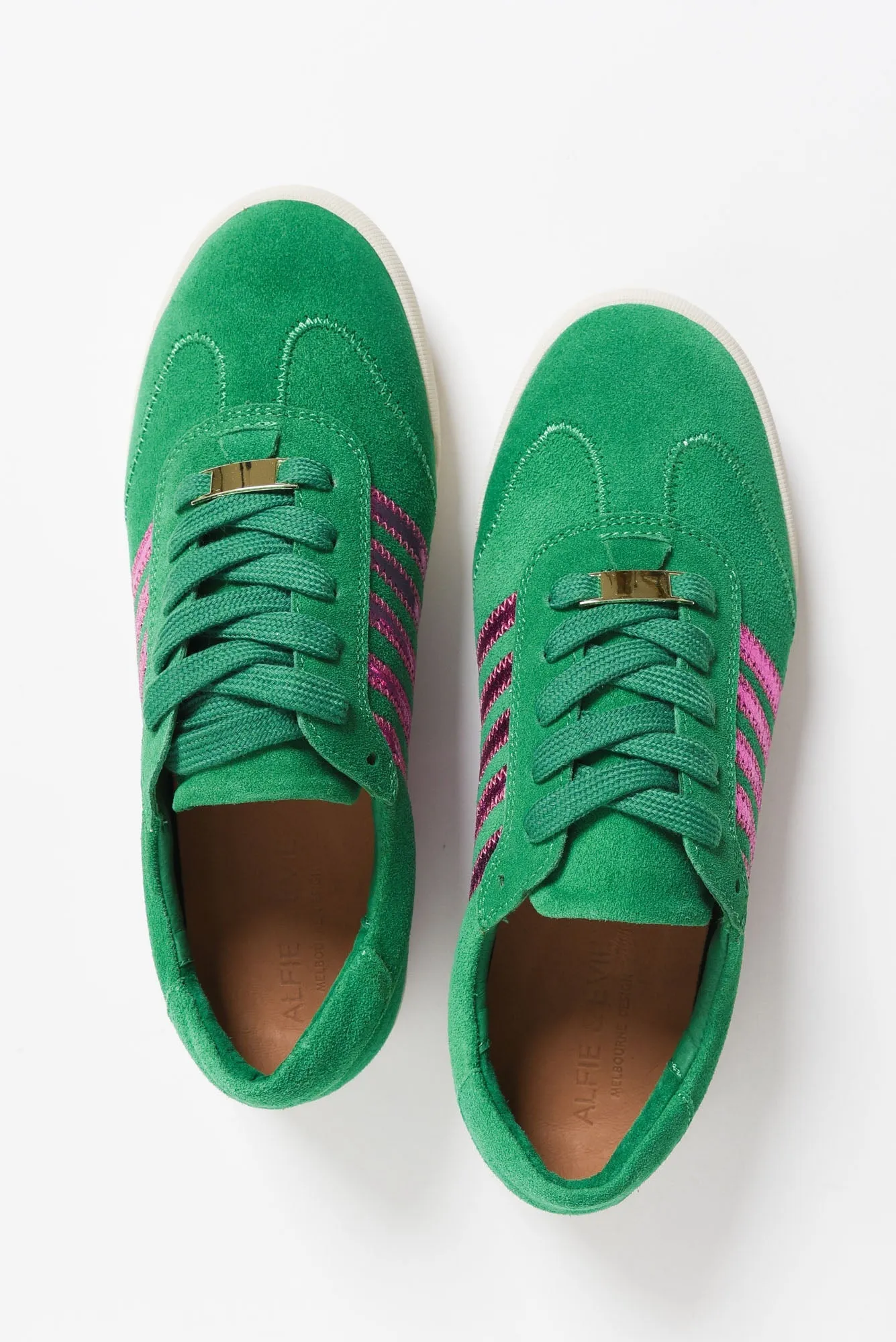 Jaddy Green Stripe Suede Sneaker sold by Blue Bungalow product image thumbnail 2