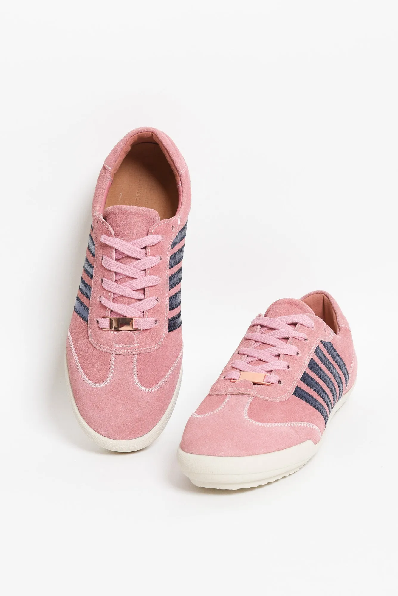 Jaddy Pink Stripe Suede Sneaker sold by Blue Bungalow