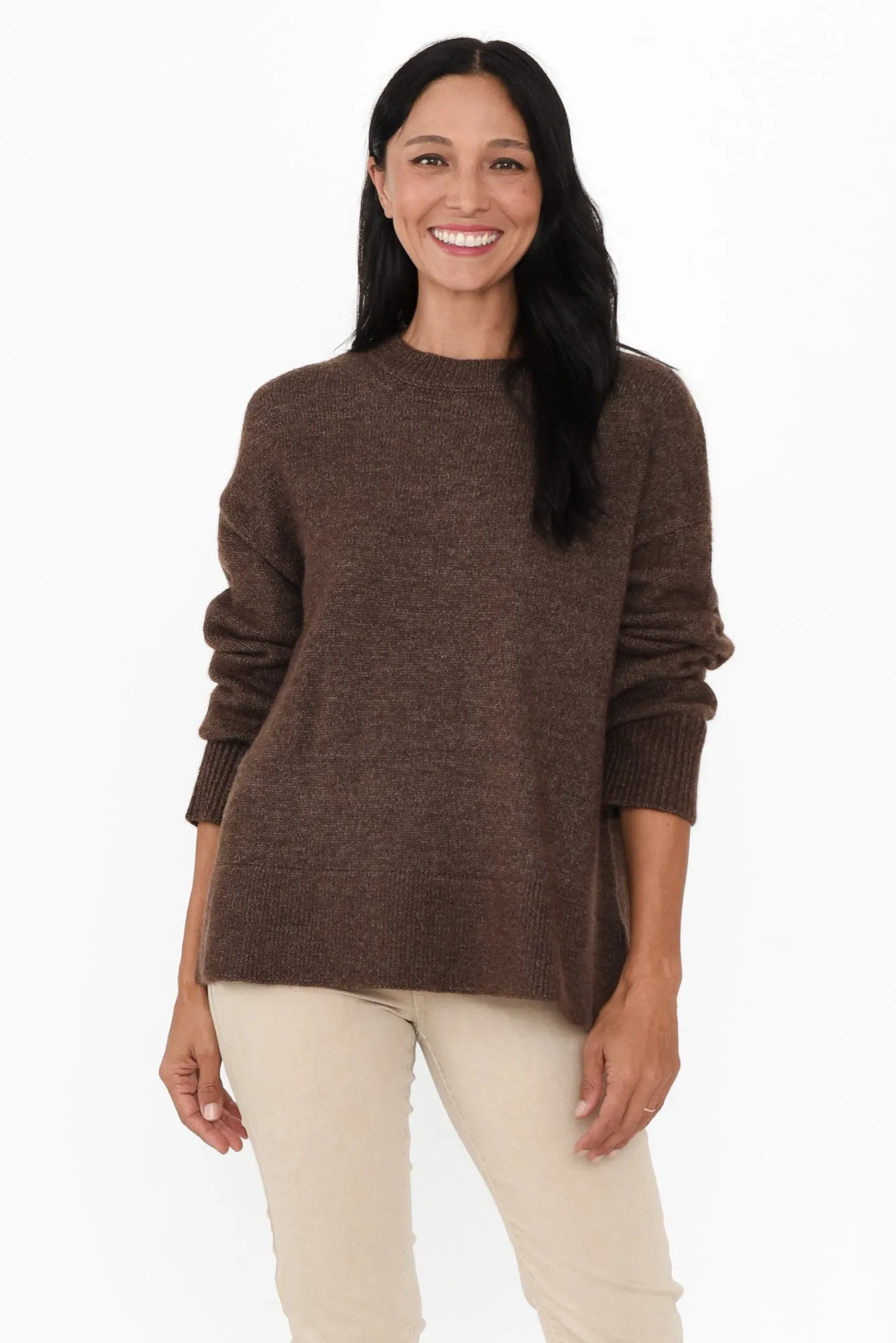 Edith Brown Knit Jumper sold by Blue Bungalow