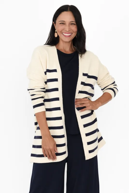 Emy Blue Stripe Knit Cardigan sold by Blue Bungalow