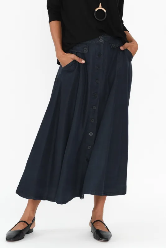 Lola Dark Blue Lyocell Skirt sold by Blue Bungalow