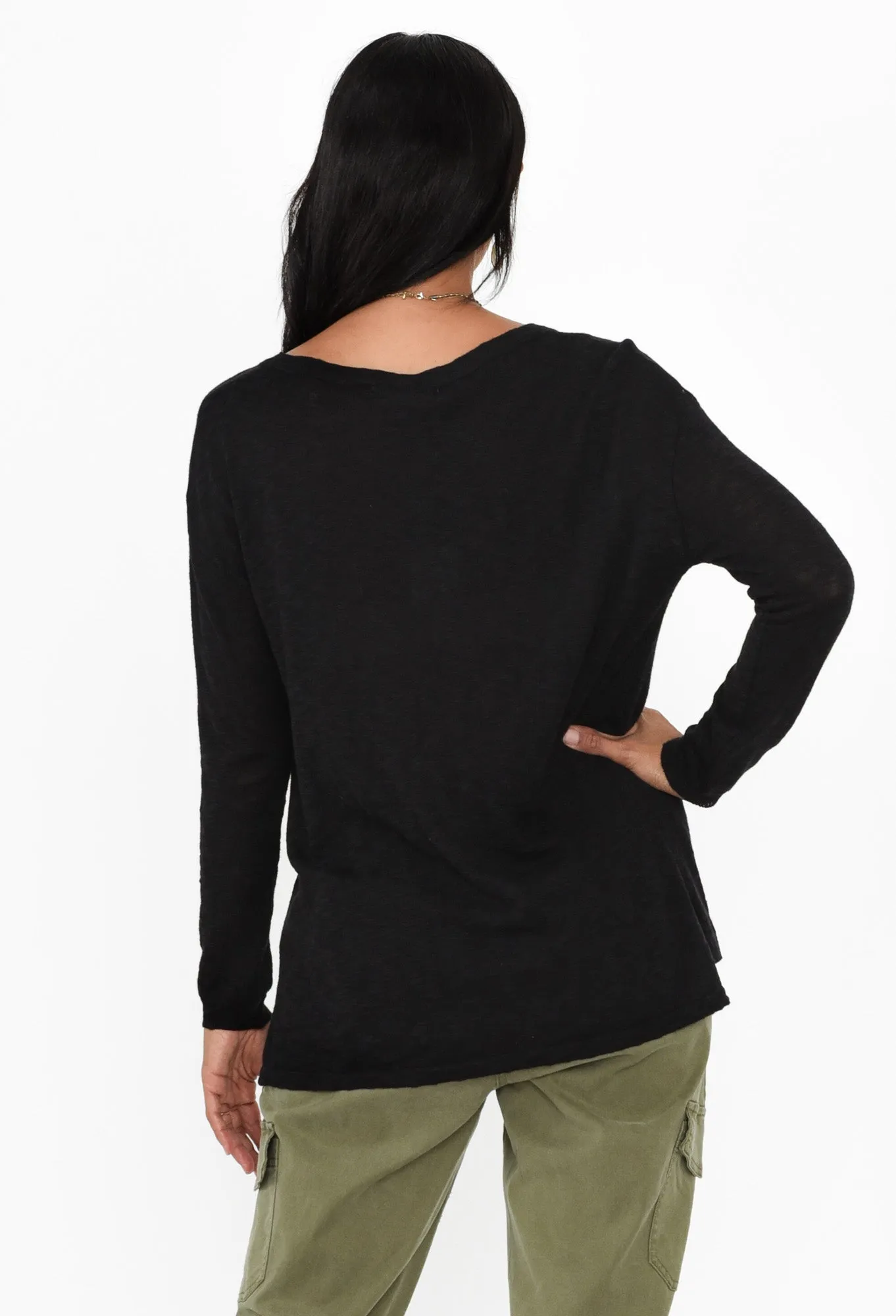 Natasha Black Knit Top sold by Blue Bungalow product image thumbnail 4