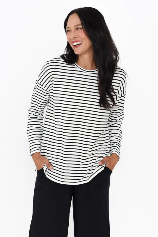 Hendrix Black Stripe Long Sleeve Tee sold by Blue Bungalow