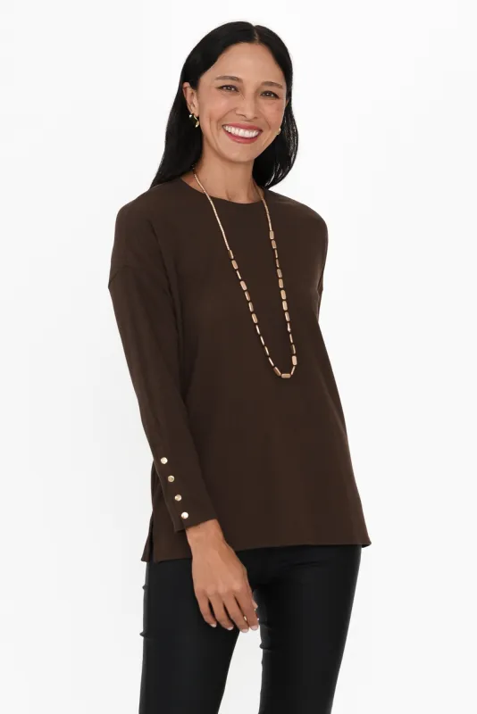 Hendrix Brown Long Sleeve Tee sold by Blue Bungalow