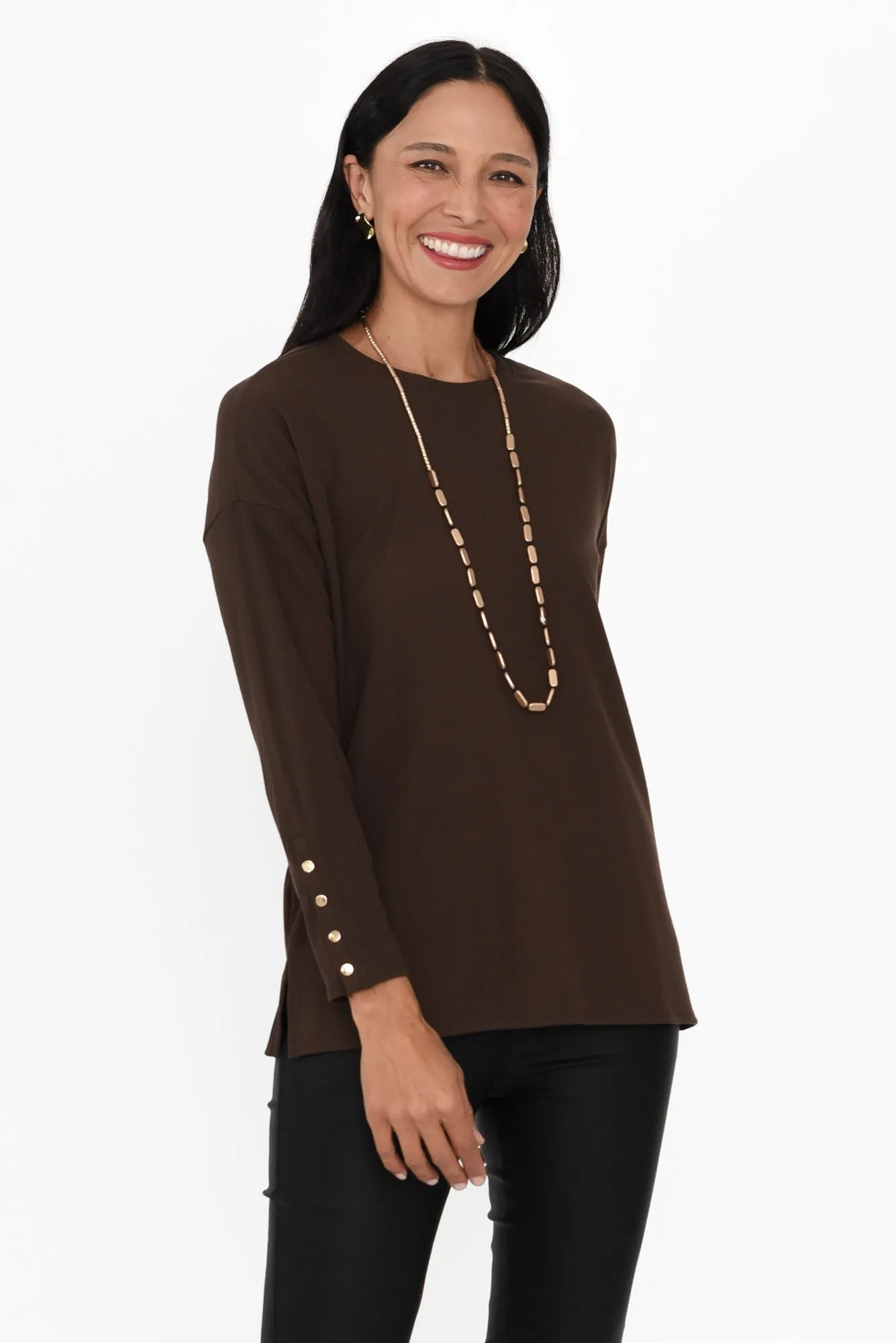 Hendrix Brown Long Sleeve Tee sold by Blue Bungalow