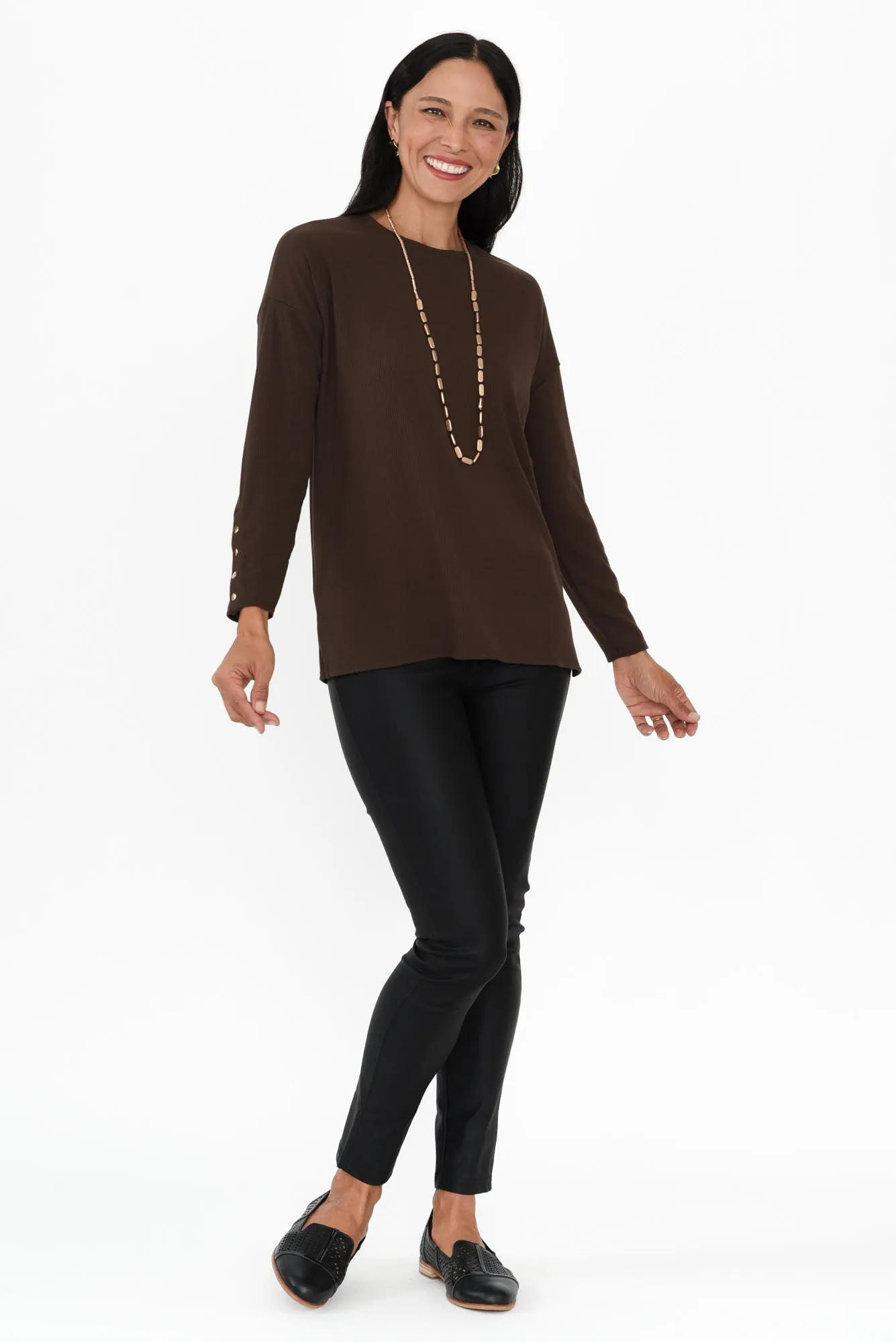 Hendrix Brown Long Sleeve Tee sold by Blue Bungalow product image thumbnail 2