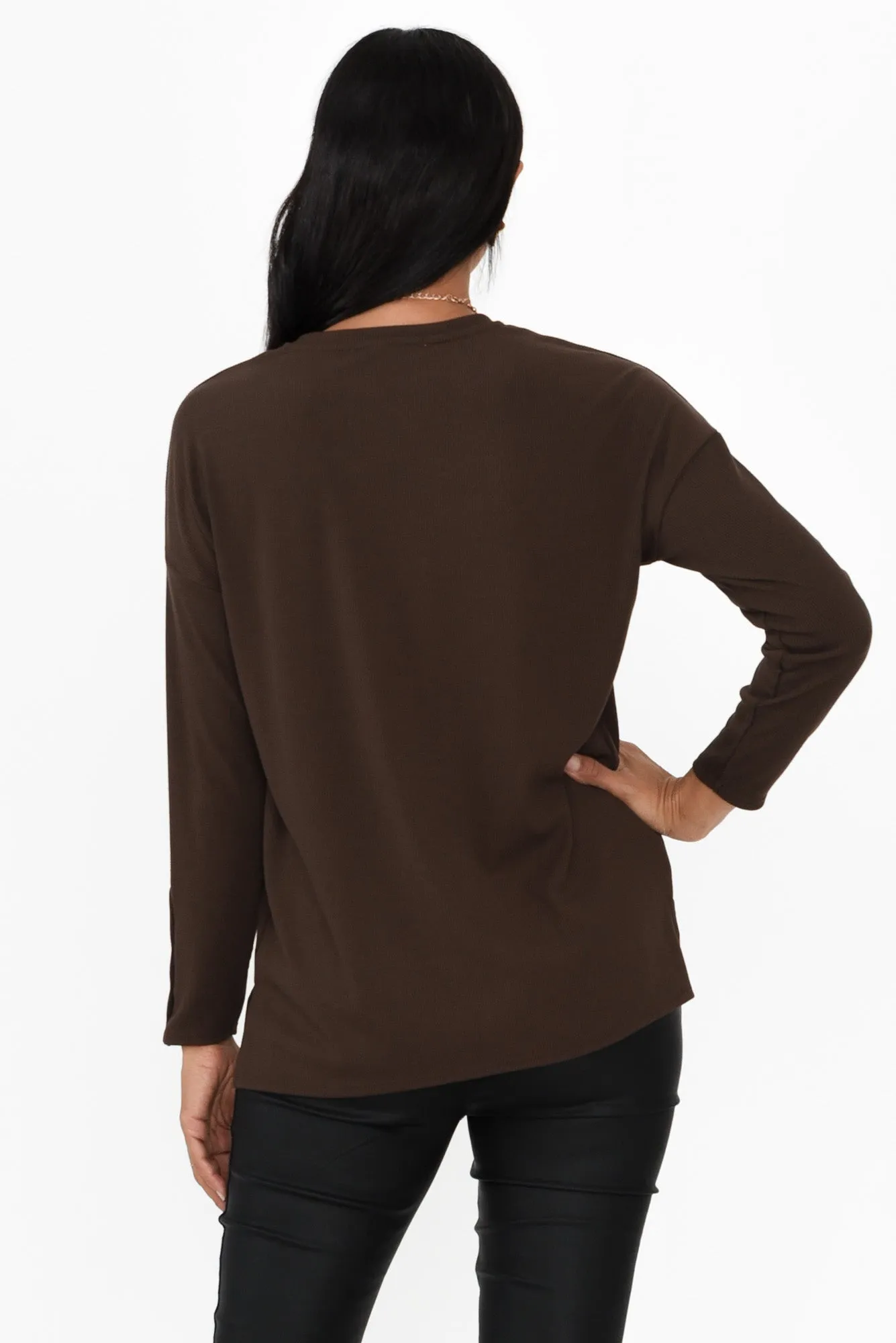 Hendrix Brown Long Sleeve Tee sold by Blue Bungalow product image thumbnail 4