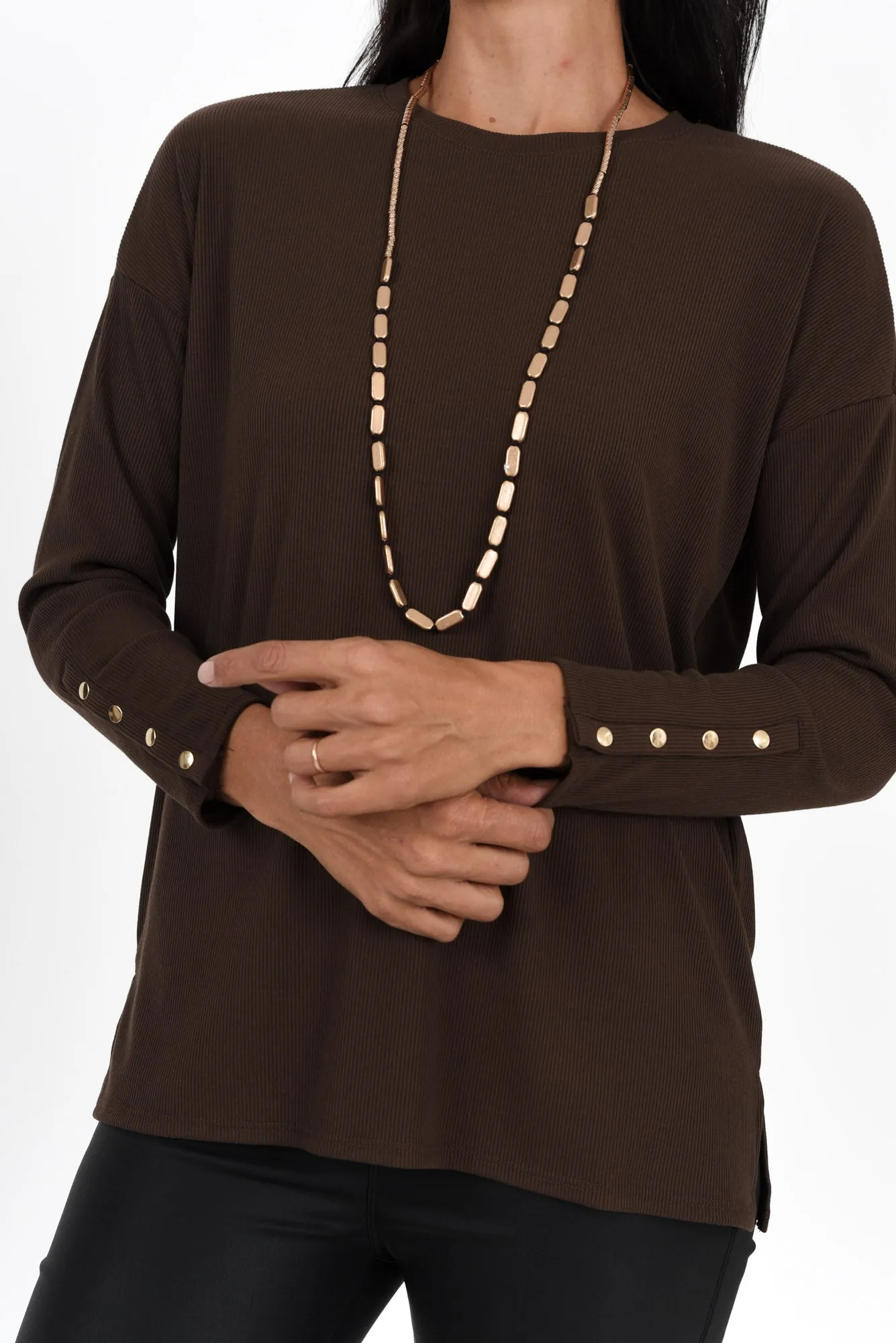 Hendrix Brown Long Sleeve Tee sold by Blue Bungalow product image thumbnail 5