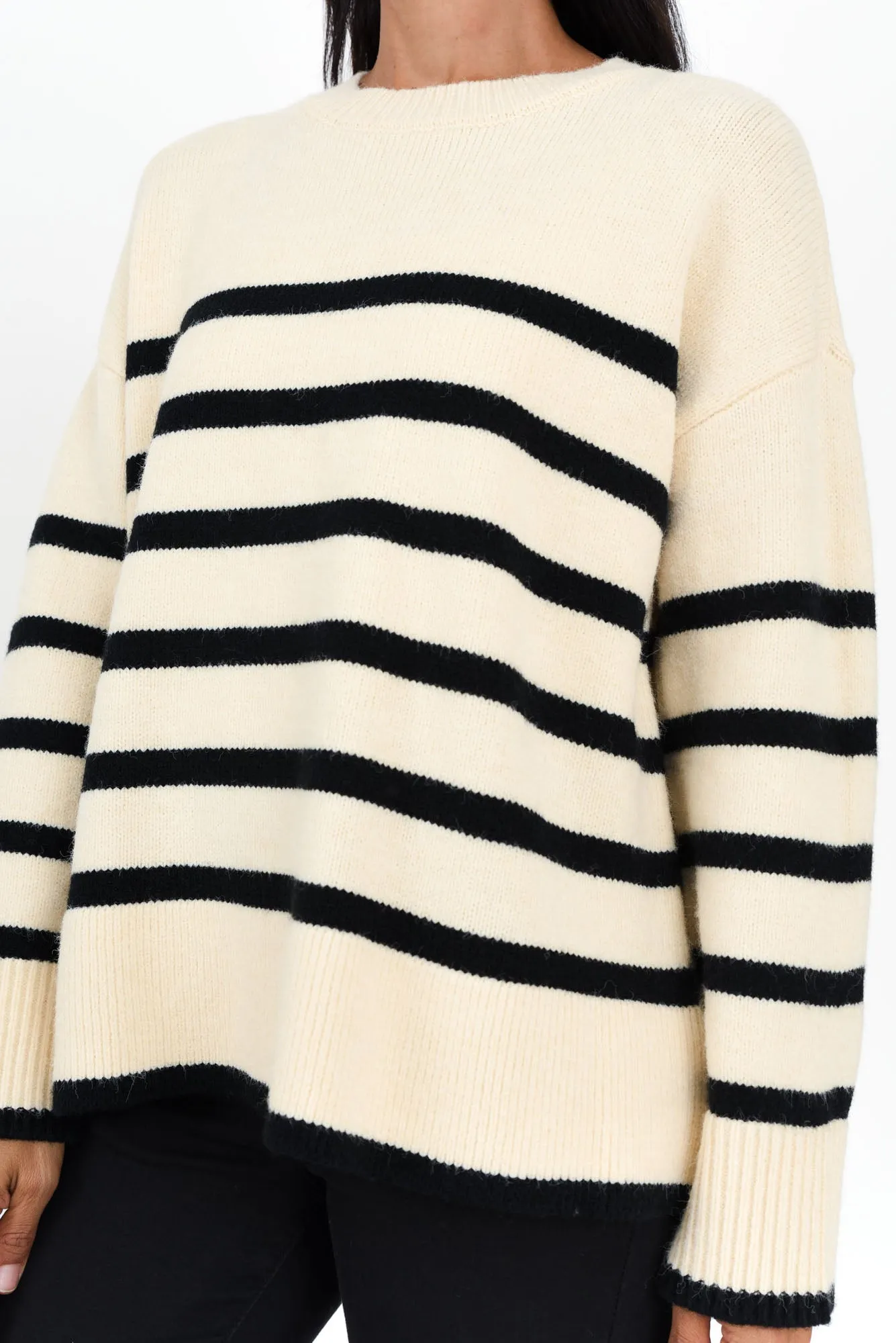 Edith Black Stripe Knit Jumper sold by Blue Bungalow product image thumbnail 5