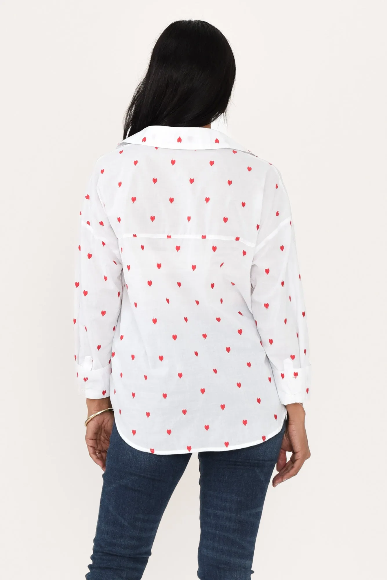 Sage White Heart Cotton Shirt sold by Blue Bungalow product image thumbnail 4