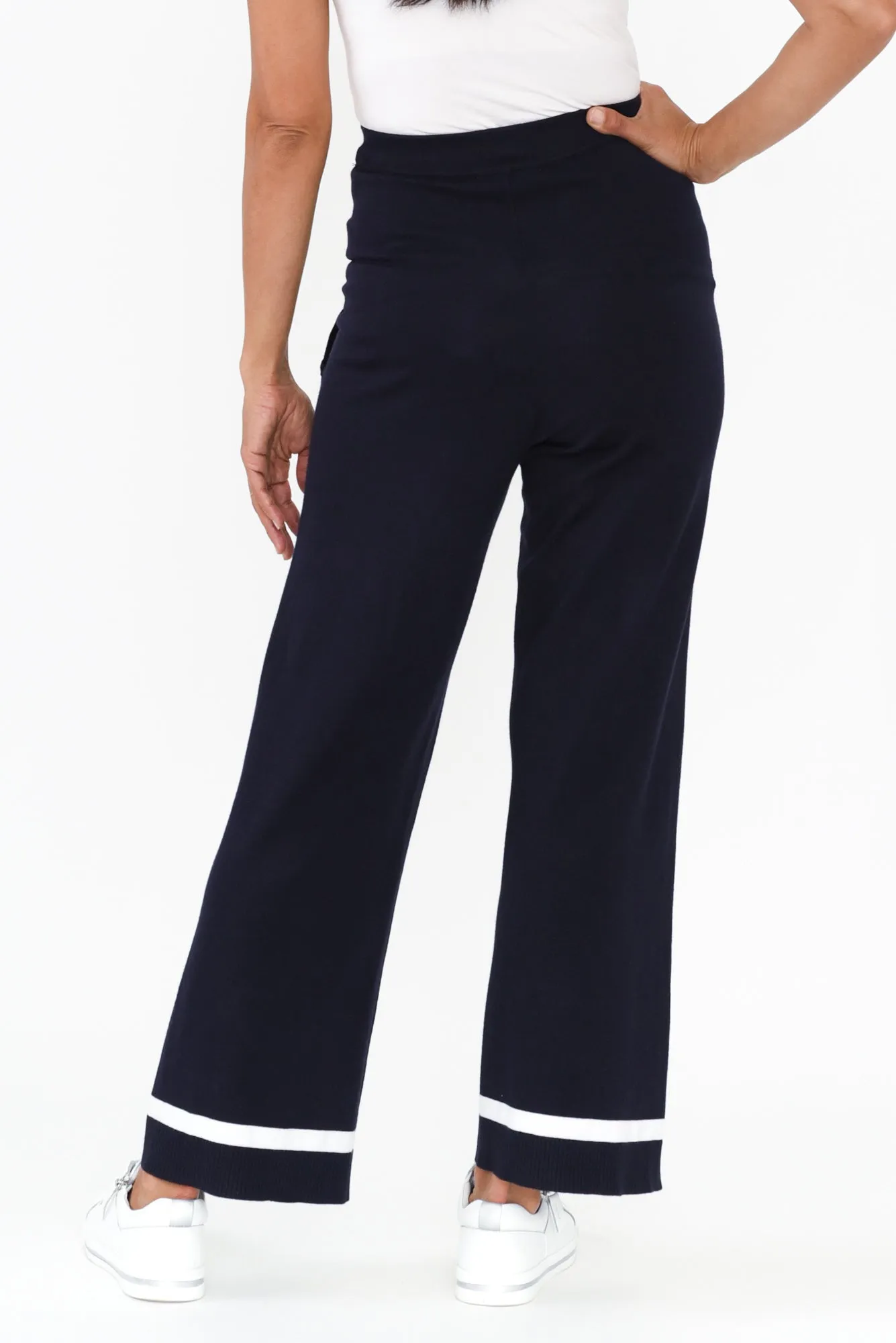 Delphine Navy Knit Pants sold by Blue Bungalow product image thumbnail 5