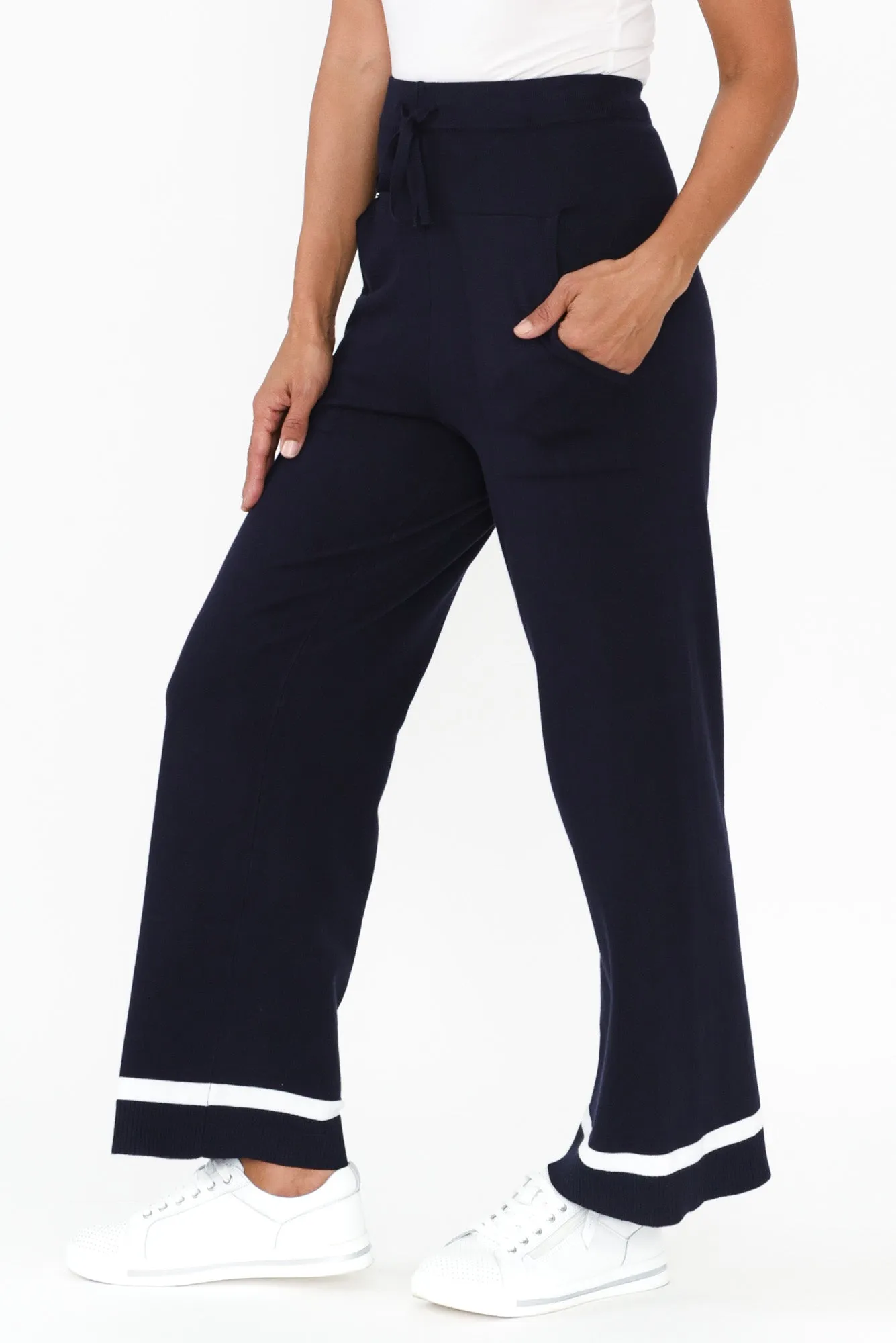 Delphine Navy Knit Pants sold by Blue Bungalow product image thumbnail 4