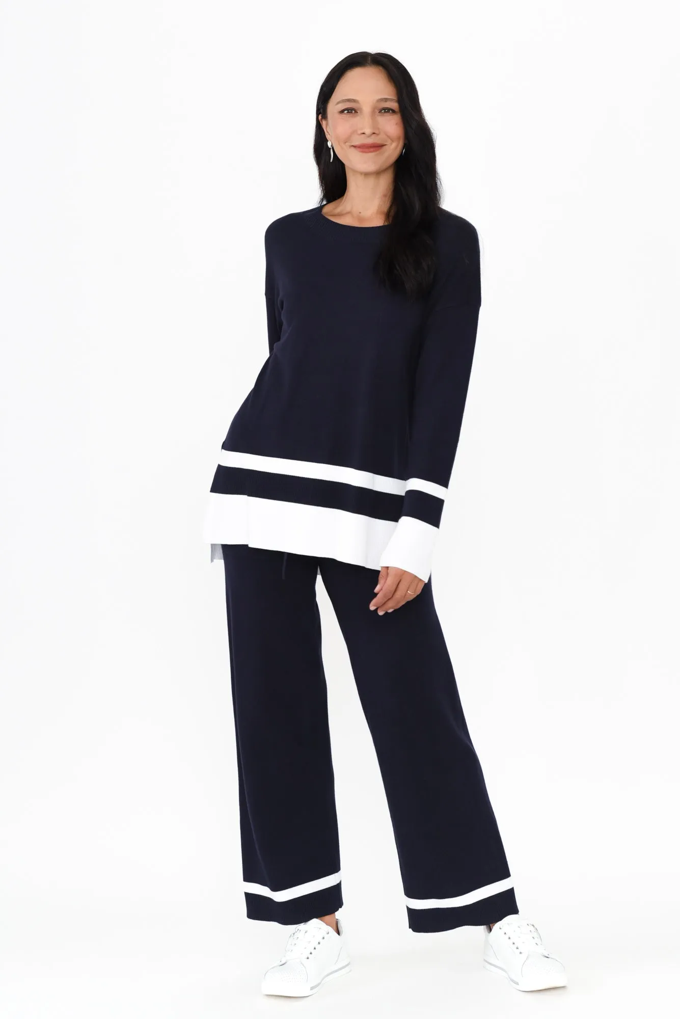 Delphine Navy Knit Pants sold by Blue Bungalow product image thumbnail 2