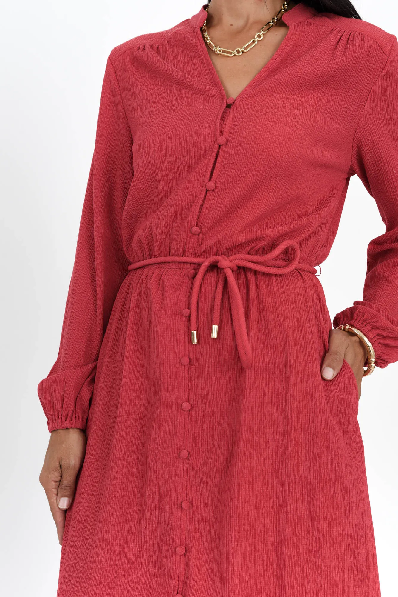 Anette Red Tie Dress sold by Blue Bungalow product image thumbnail 5