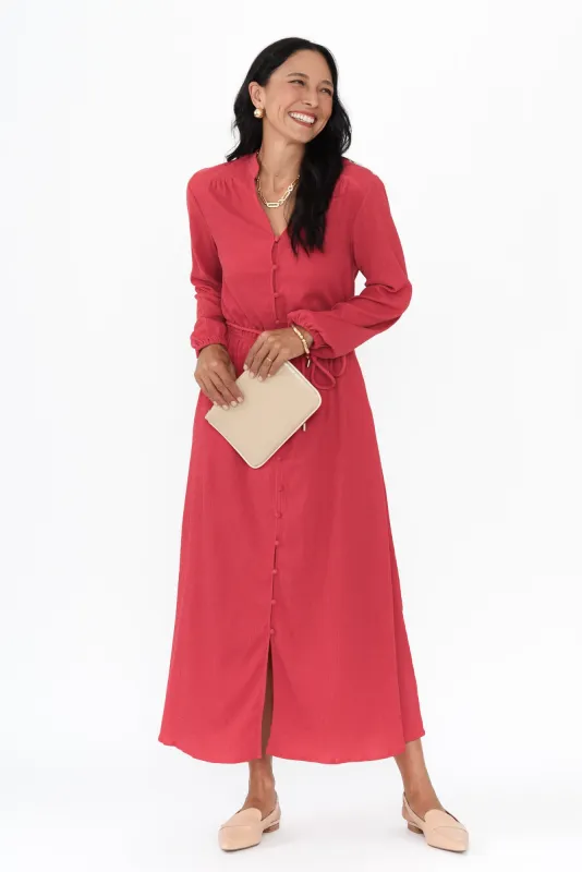 Anette Red Tie Dress sold by Blue Bungalow