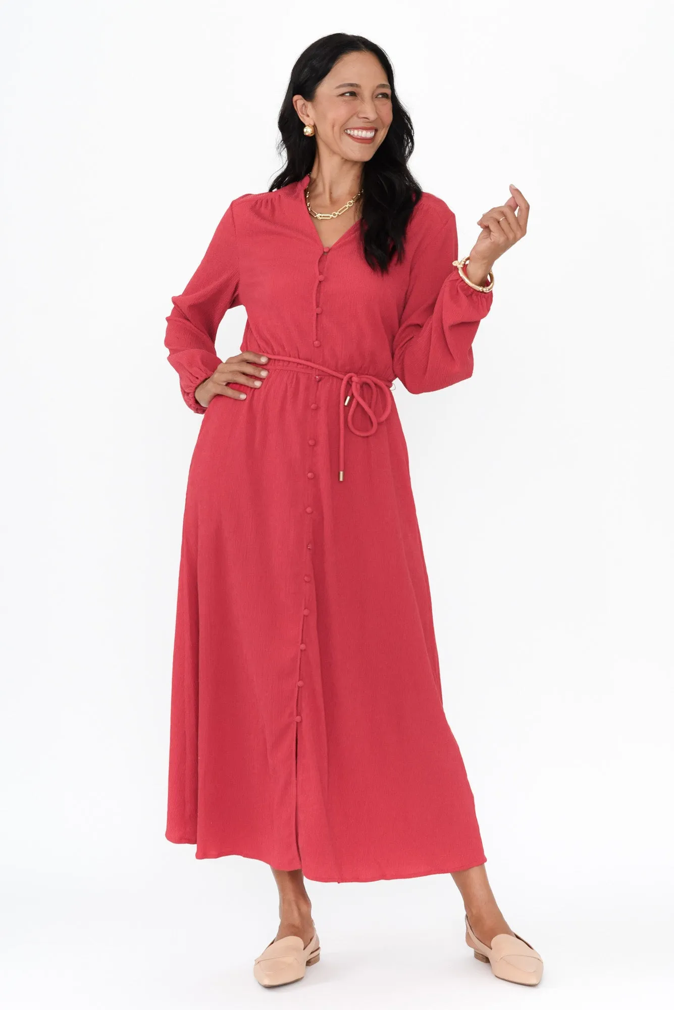 Anette Red Tie Dress sold by Blue Bungalow product image thumbnail 2