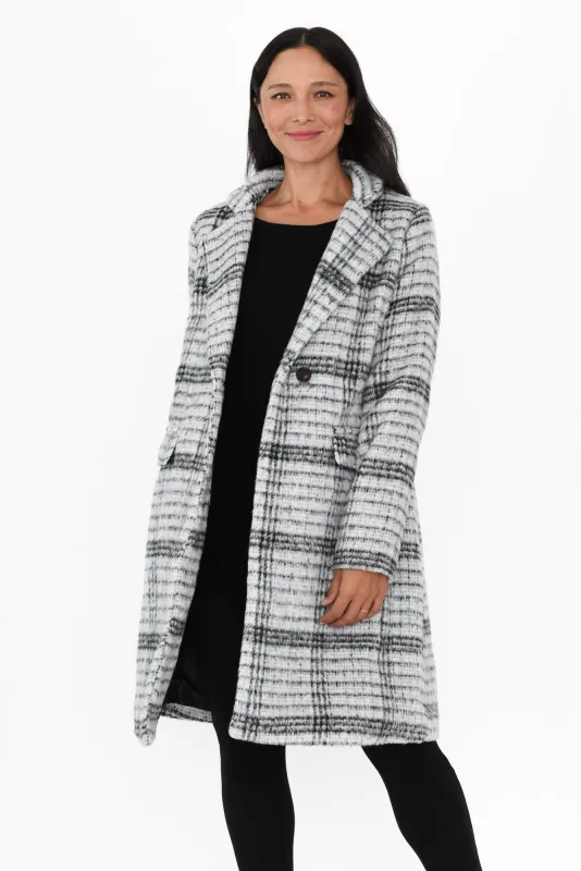 Wanda Grey Check Coat sold by Blue Bungalow