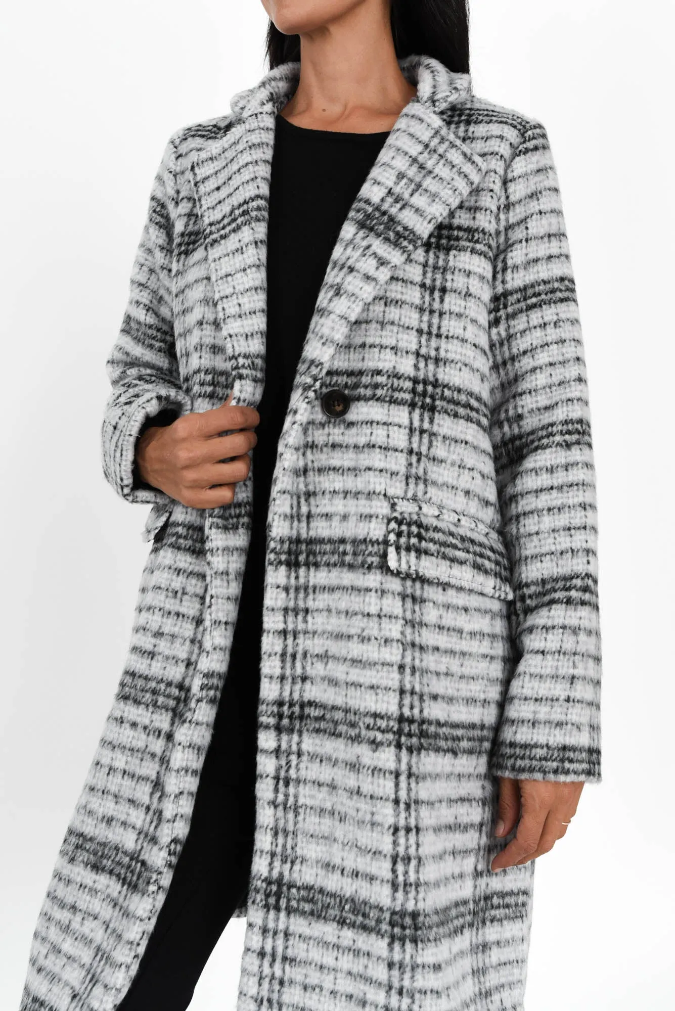 Wanda Grey Check Coat sold by Blue Bungalow product image thumbnail 5