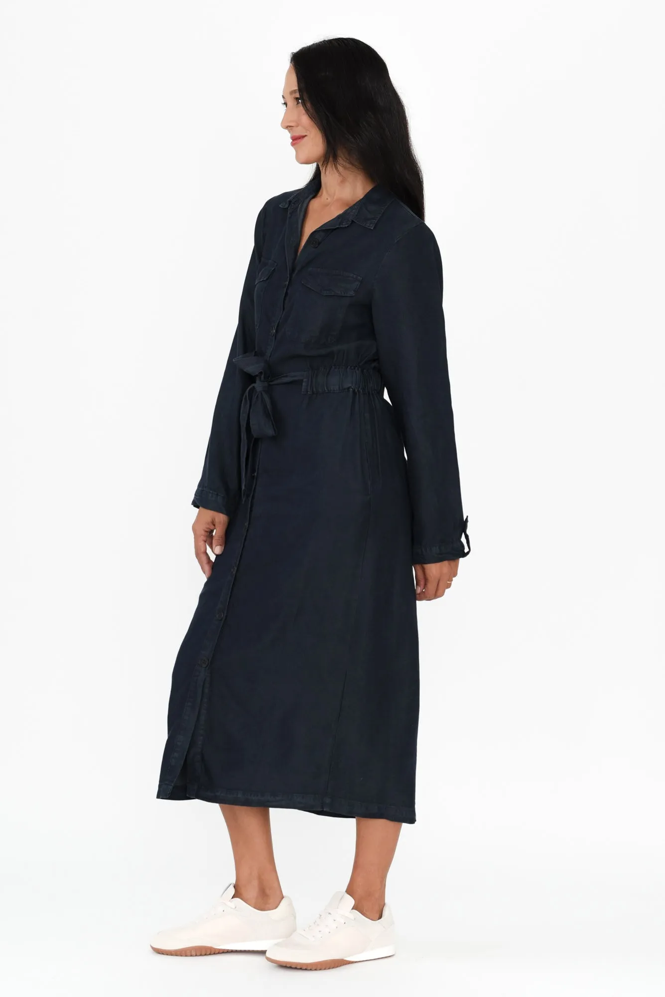 Betty Blue Lyocell Shirt Dress sold by Blue Bungalow product image thumbnail 4