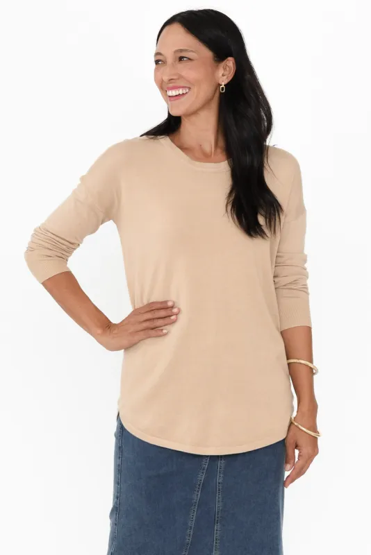 Sophie Beige Knit Jumper sold by Blue Bungalow