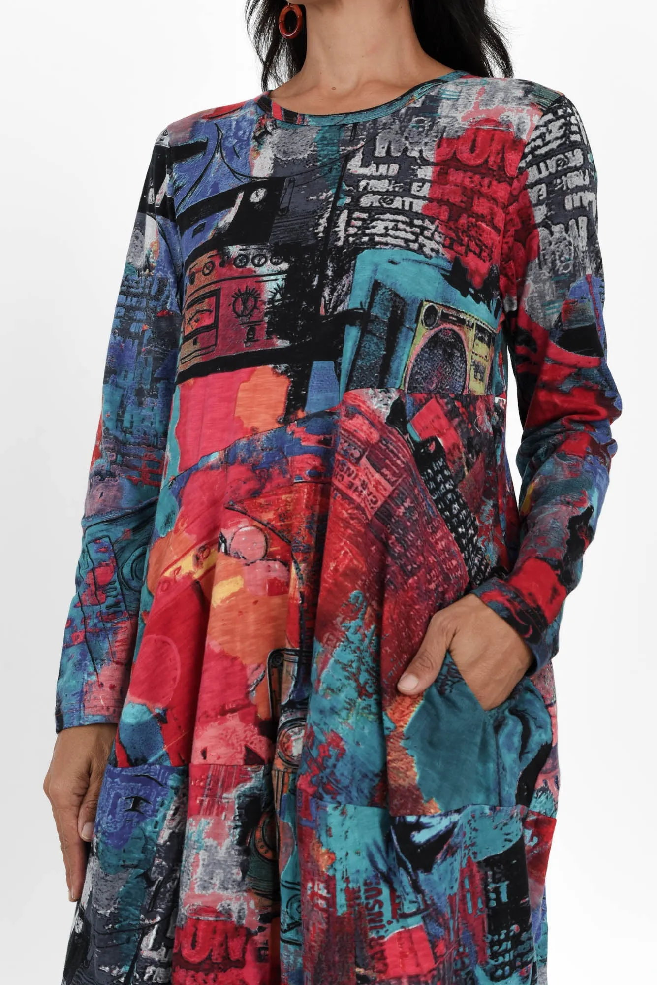 Elva Blue Abstract Organic Cotton Dress sold by Blue Bungalow product image thumbnail 5