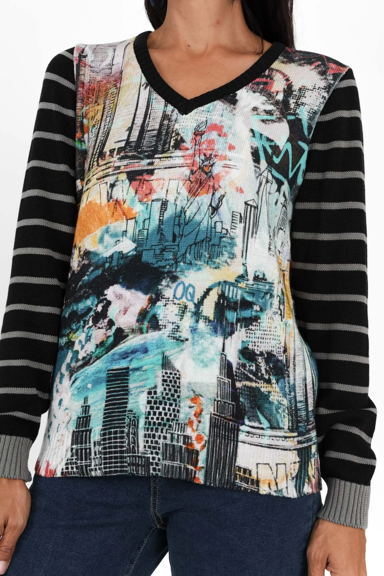 Anka Black Abstract Organic Cotton Jumper sold by Blue Bungalow product image thumbnail 5