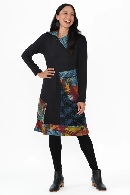 Sorell Blue Patchwork Sleeved Dress sold by Blue Bungalow