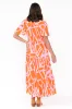 Buxton Orange Abstract Button Tier Dress sold by Blue Bungalow