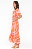 Buxton Orange Abstract Button Tier Dress sold by Blue Bungalow