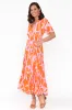 Buxton Orange Abstract Button Tier Dress sold by Blue Bungalow