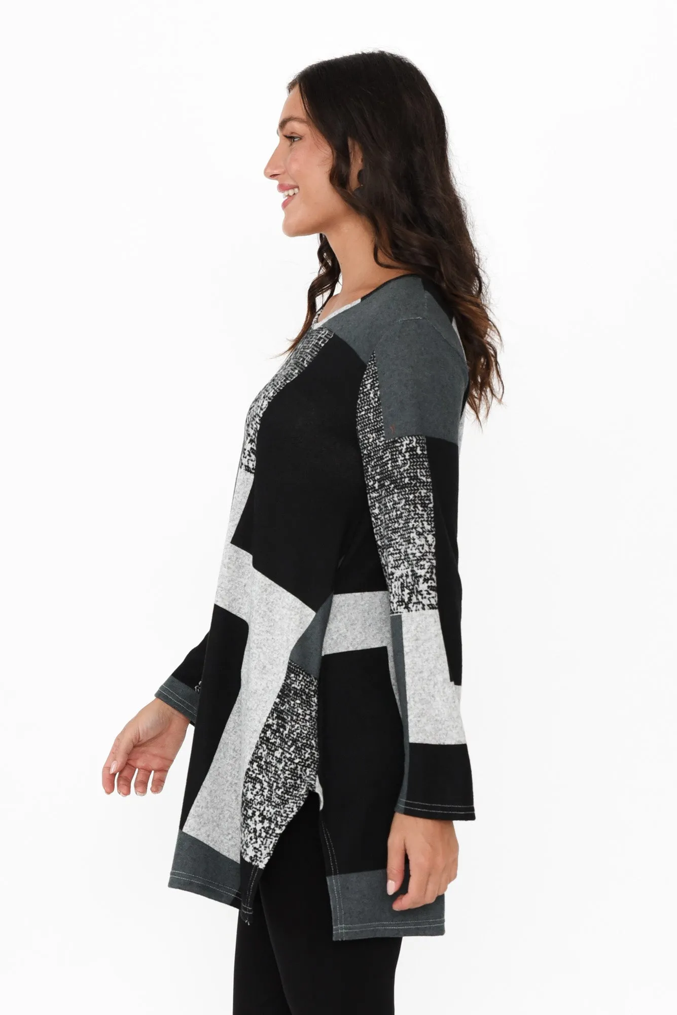 Dylan Black Geo Knit Tunic sold by Blue Bungalow product image thumbnail 3
