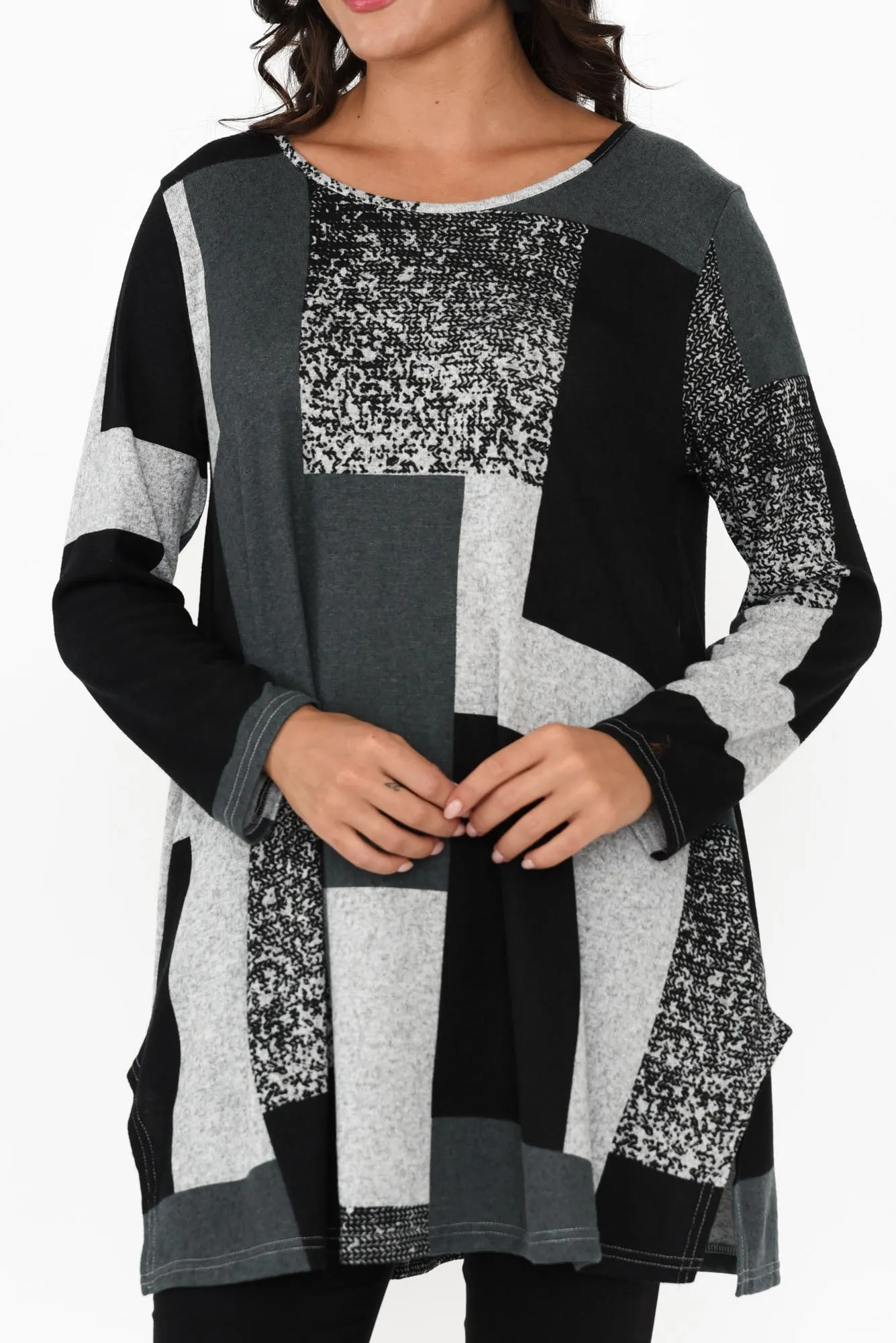 Dylan Black Geo Knit Tunic sold by Blue Bungalow product image thumbnail 5