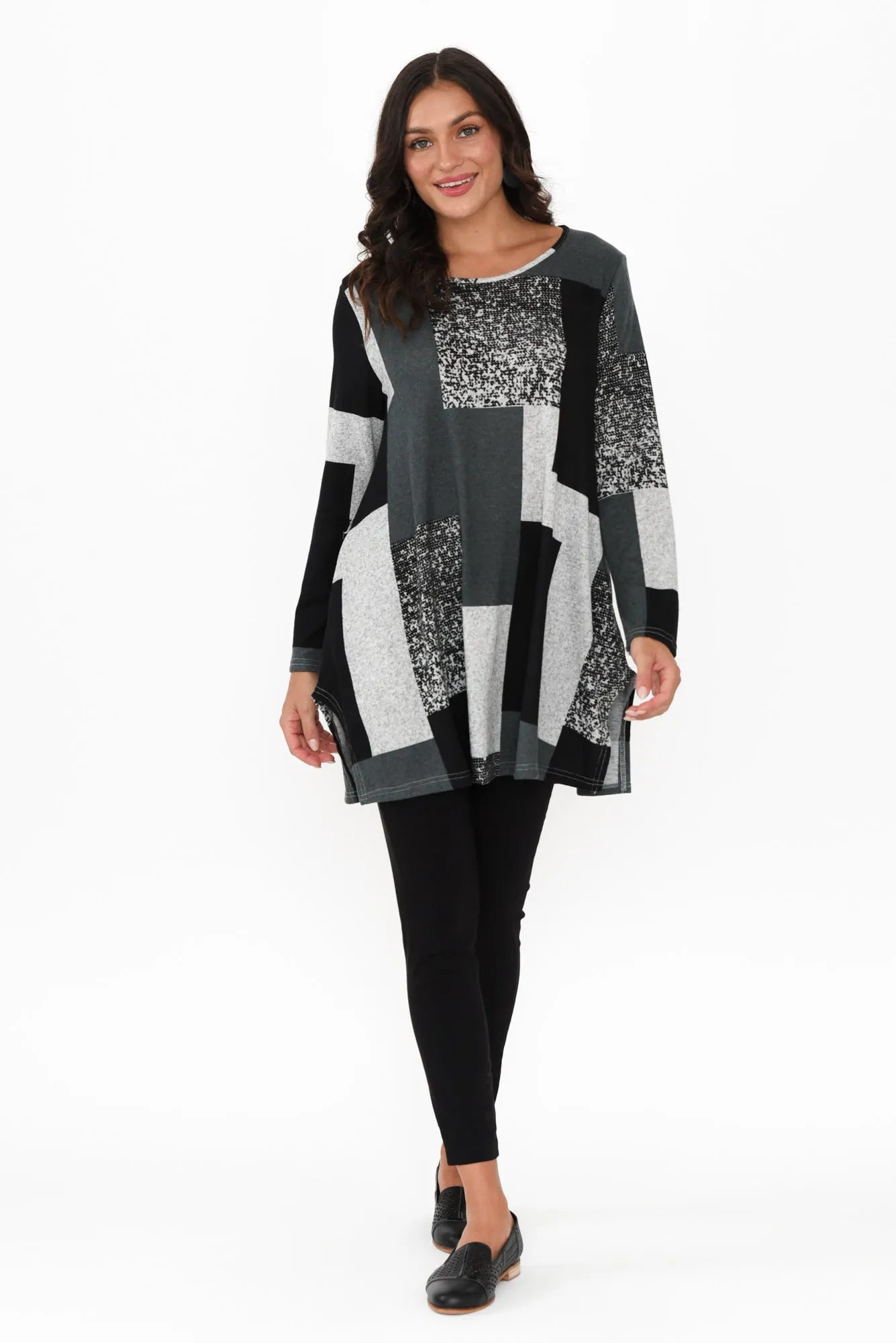 Dylan Black Geo Knit Tunic sold by Blue Bungalow product image thumbnail 2