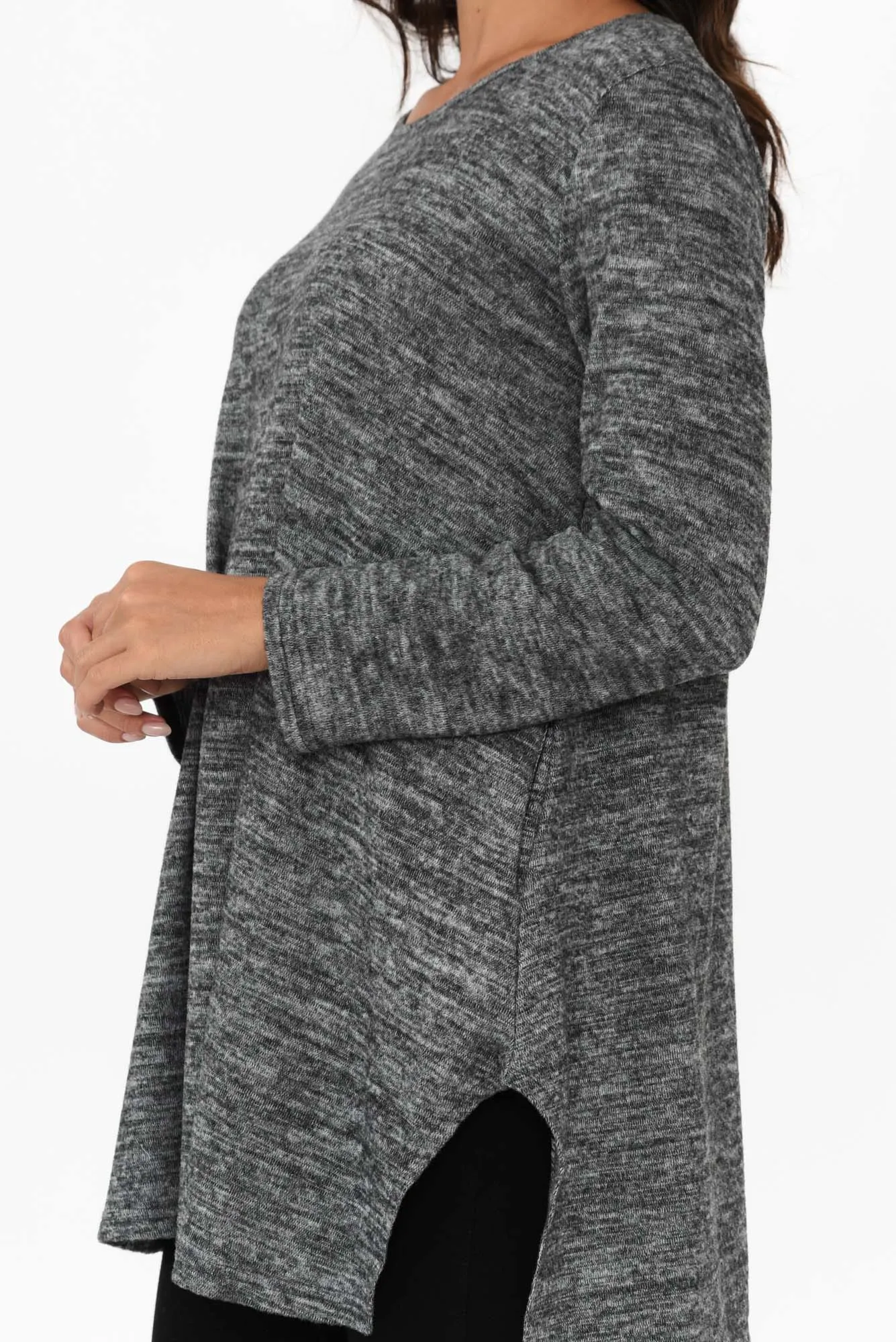 Dylan Charcoal Marle Knit Tunic sold by Blue Bungalow product image thumbnail 5