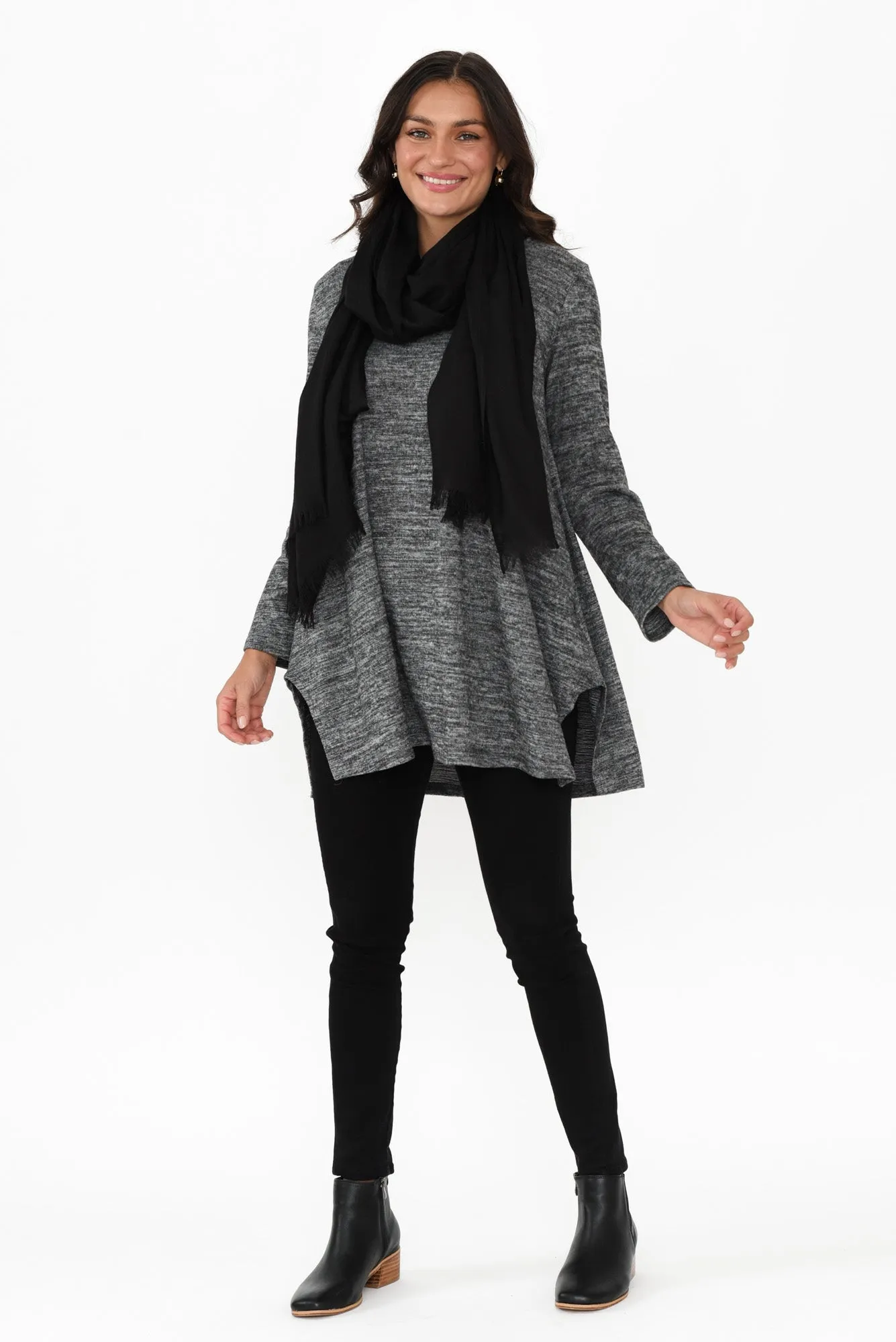 Dylan Charcoal Marle Knit Tunic sold by Blue Bungalow product image thumbnail 2