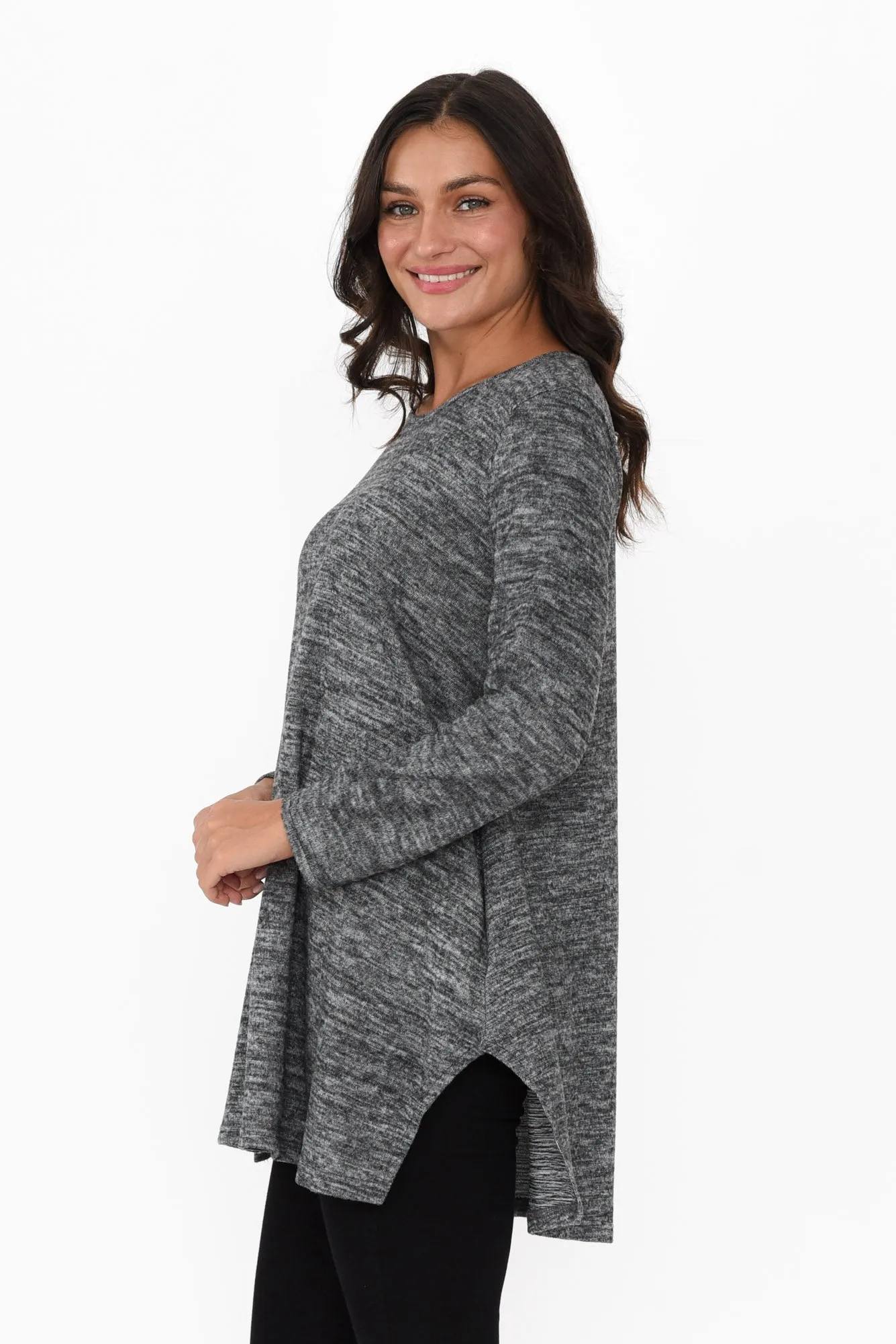 Dylan Charcoal Marle Knit Tunic sold by Blue Bungalow product image thumbnail 3