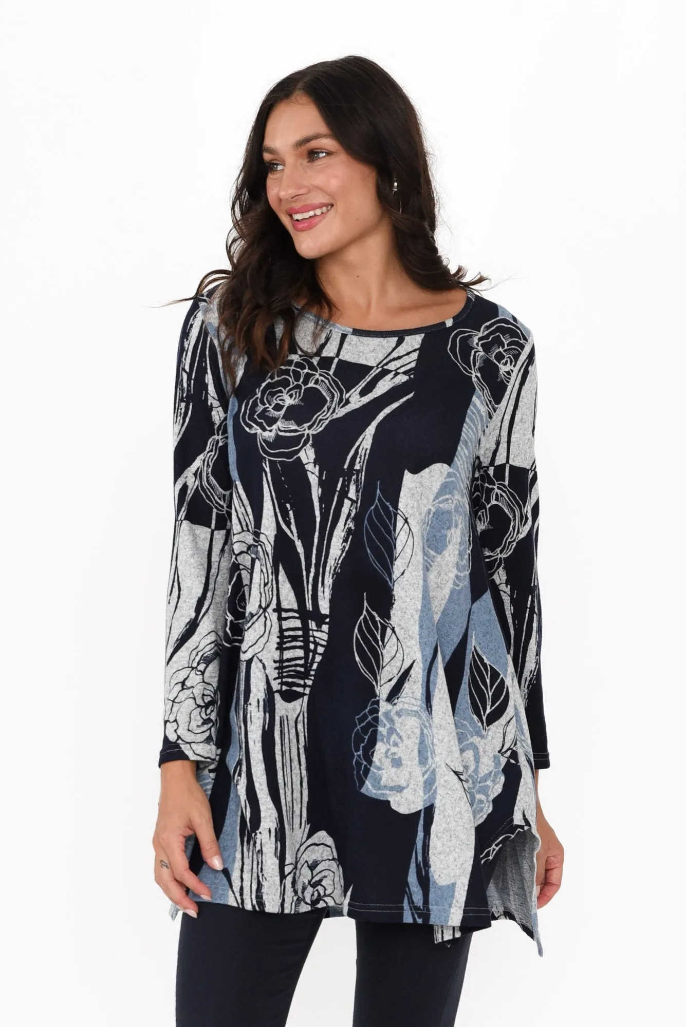 Dylan Blue Garden Knit Tunic sold by Blue Bungalow