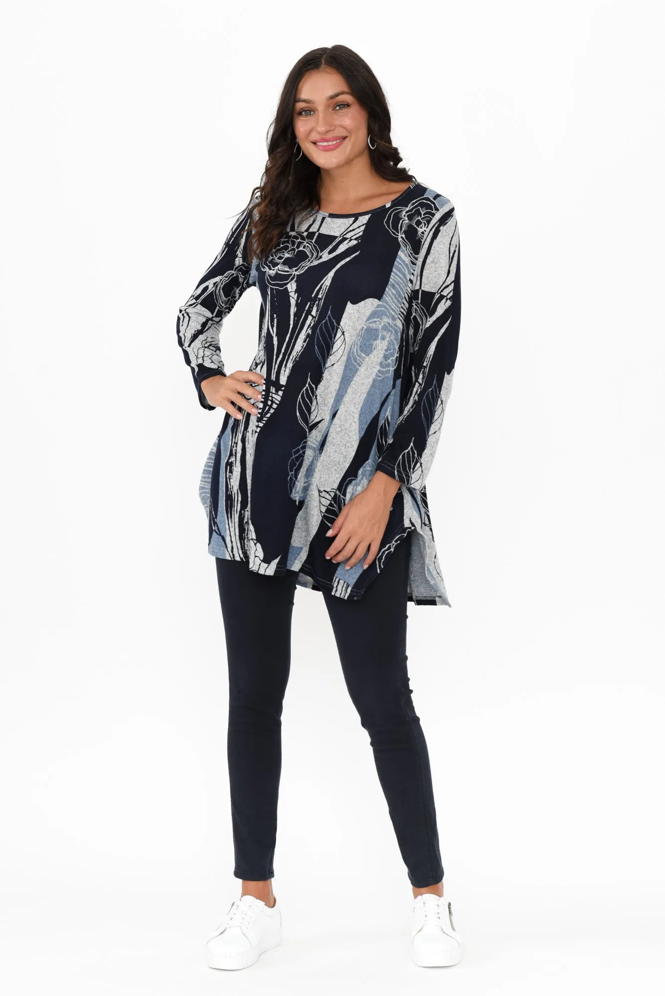 Dylan Blue Garden Knit Tunic sold by Blue Bungalow product image thumbnail 2