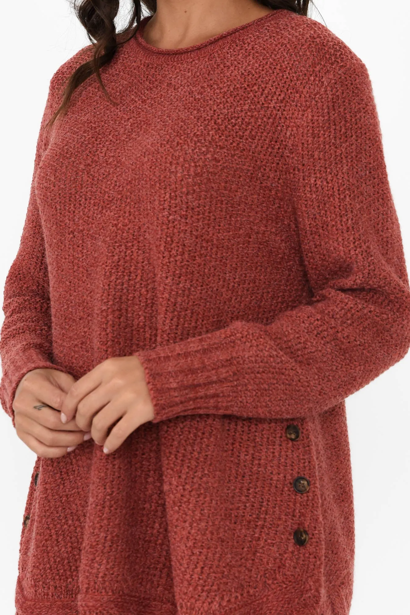 Lucas Rust Knit Button Jumper sold by Blue Bungalow product image thumbnail 5