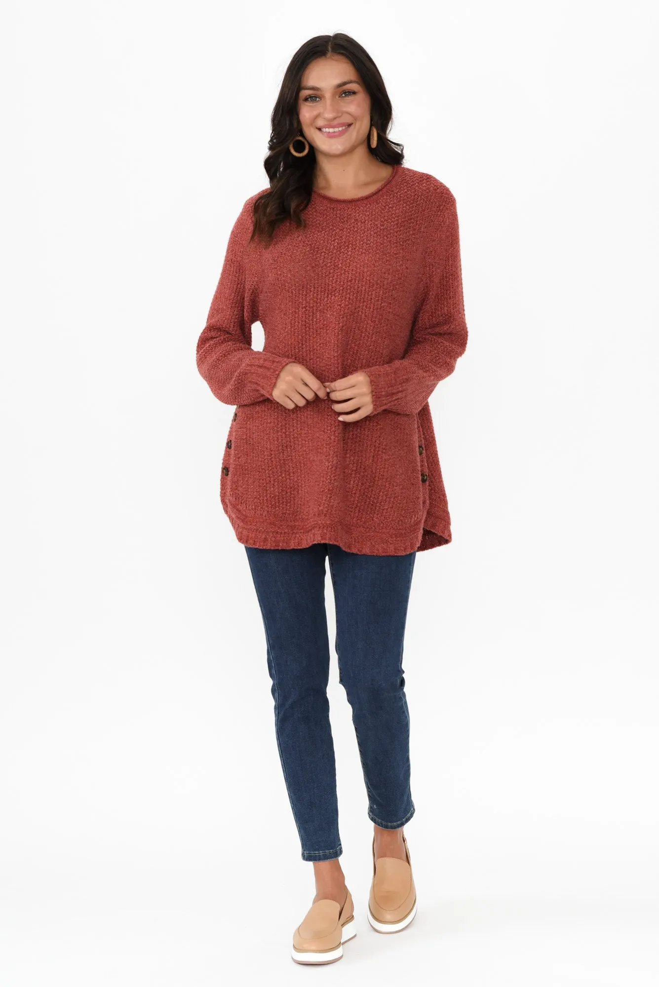 Lucas Rust Knit Button Jumper sold by Blue Bungalow product image thumbnail 2