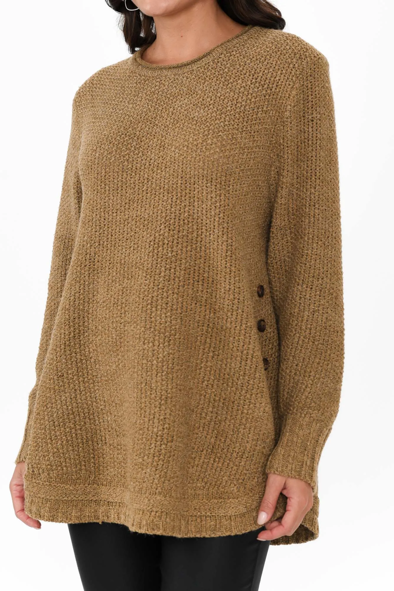 Lucas Mocha Knit Button Jumper sold by Blue Bungalow product image thumbnail 5